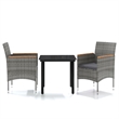 Bowery Hill Contemporary Garden Dining Set in Gray and Black