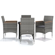 Bowery Hill Contemporary Garden Dining Set in Gray and Black