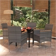 Bowery Hill Contemporary Garden Dining Set in Gray and Black