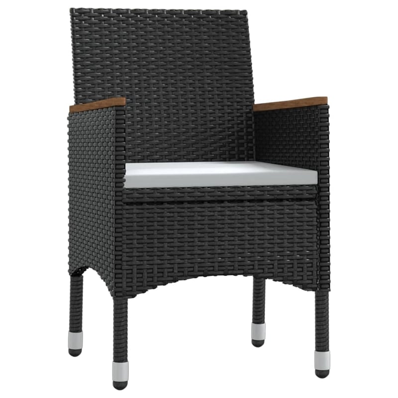 Bowery Hill Contemporary Weather-Resistant Garden Dining Set in Black