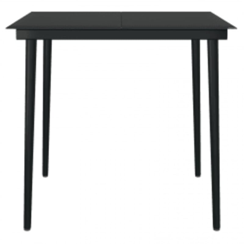 Bowery Hill Contemporary Weather-Resistant Garden Dining Set in Black