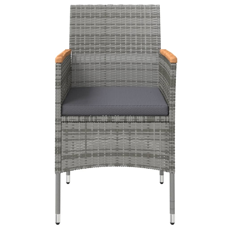 Bowery Hill Contemporary Garden Dining Set in Gray and Black