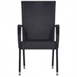 Bowery Hill PE Rattan/Powder-Coated Steel/Glass Garden Dining Set in Black