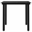 Bowery Hill PE Rattan/Powder-Coated Steel/Glass Garden Dining Set in Black