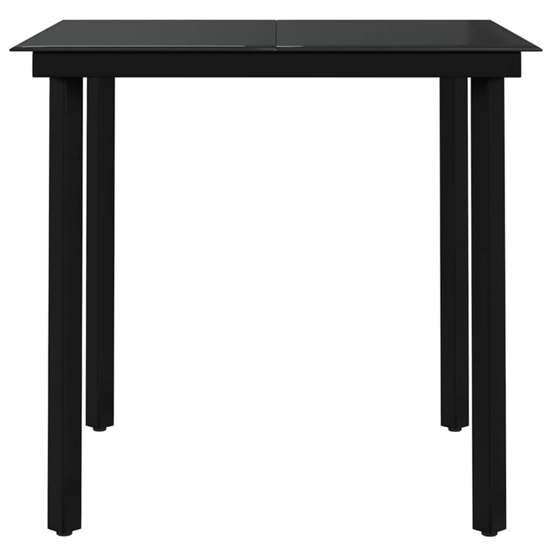 Bowery Hill Contemporary Garden Dining Set in Gray and Black
