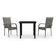 Bowery Hill Contemporary Garden Dining Set in Gray and Black