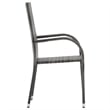 Bowery Hill Contemporary Garden Dining Set in Gray and Black