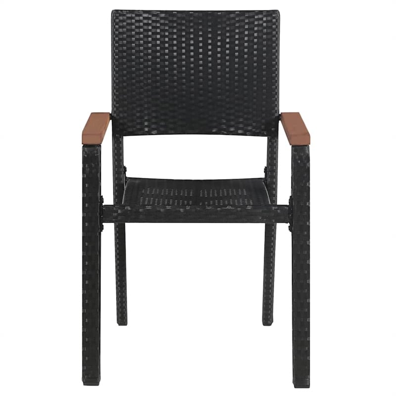 Bowery Hill Contemporary Weather-Resistant Garden Dining Set in Black