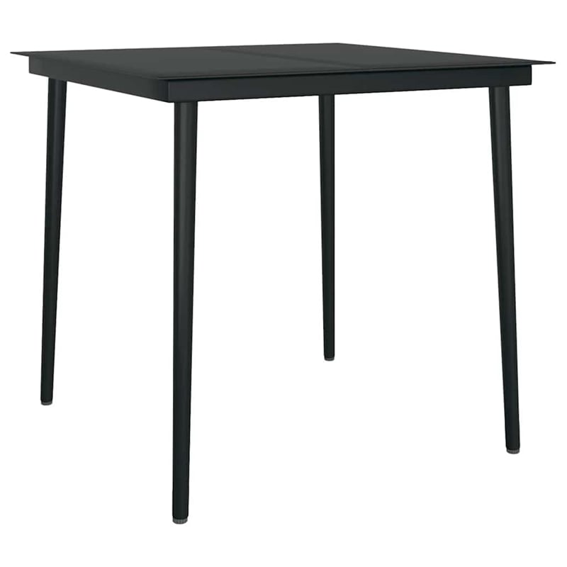 Bowery Hill Contemporary Weather-Resistant Garden Dining Set in Black