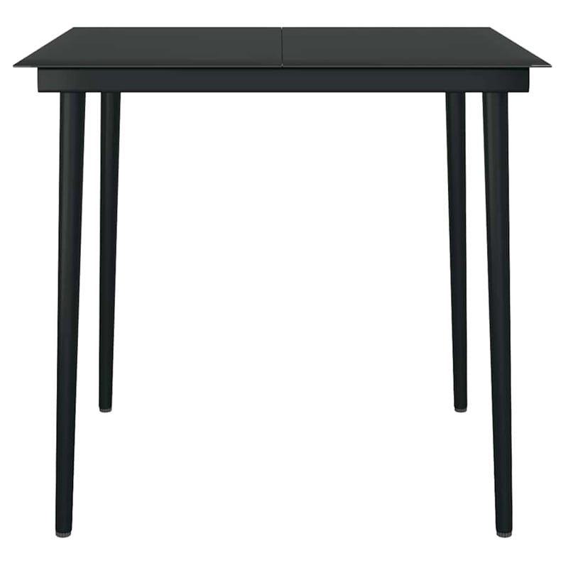 Bowery Hill Contemporary Weather-Resistant Garden Dining Set in Black