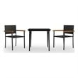 Bowery Hill Contemporary Weather-Resistant Garden Dining Set in Black