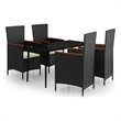 Bowery Hill Powder-Coated Steel MediumGarden Dining Set in Black
