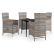 Bowery Hill Contemporary Garden Dining Set in Gray and Black