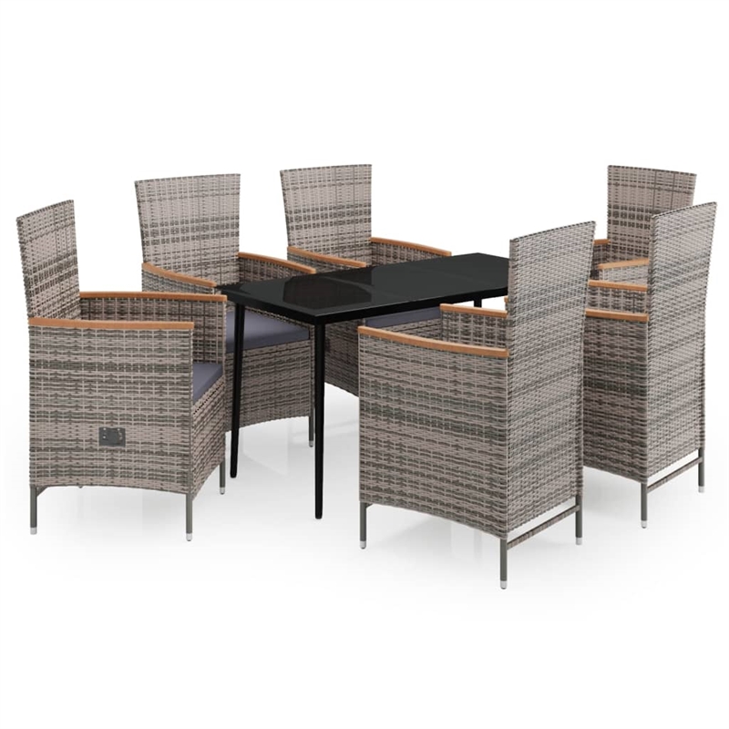 Bowery Hill Contemporary Garden Dining Set in Gray and Dark Gray
