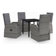 Bowery Hill Contemporary Garden Dining Set in Gray and Black