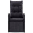 Bowery Hill PE Rattan/Powder-Coated Steel/Glass Garden Dining Set in Black