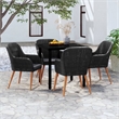 Bowery Hill Contemporary Garden Dining Set in Black/Dark Gray