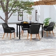 Bowery Hill Contemporary Garden Dining Set in Black/Dark Gray
