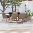 Bowery Hill Contemporary Garden Dining Set in Brown and Black
