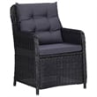Bowery Hill Powder-Coated Steel 3 Piece Set Garden Dining Set in Black
