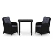Bowery Hill Powder-Coated Steel 3 Piece Set Garden Dining Set in Black