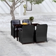 Bowery Hill Contemporary Garden Dining Set in Black/Dark Gray
