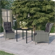 Bowery Hill Contemporary Garden Dining Set in Light Gray/Black