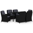 Bowery Hill Contemporary Garden Dining Set in Black/Dark Gray