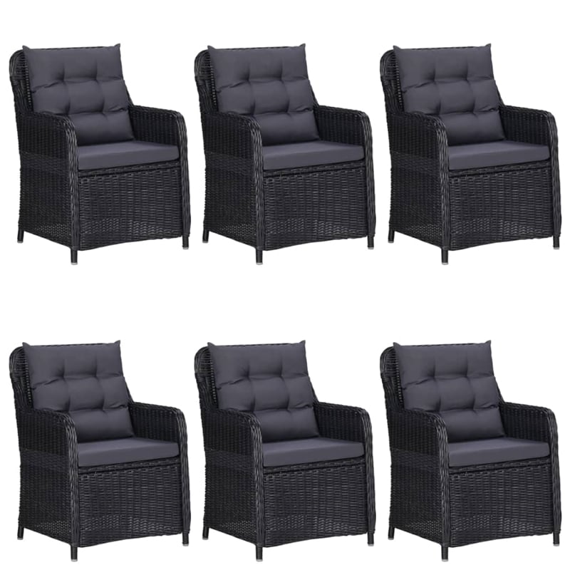 Bowery Hill Contemporary Garden Dining Set in Black/Dark Gray
