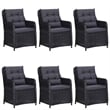 Bowery Hill Contemporary Garden Dining Set in Black/Dark Gray