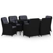 Bowery Hill Contemporary Garden Dining Set in Black/Dark Gray