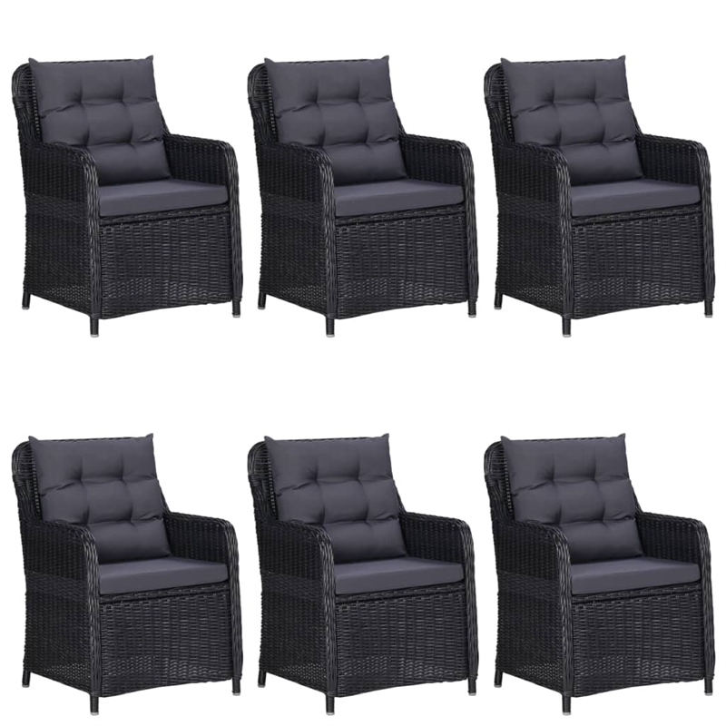 Bowery Hill Contemporary Garden Dining Set in Black/Dark Gray