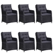 Bowery Hill Contemporary Garden Dining Set in Black/Dark Gray