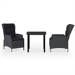 Bowery Hill Powder-Coated Steel Medium Garden Dining Set in Dark Gray