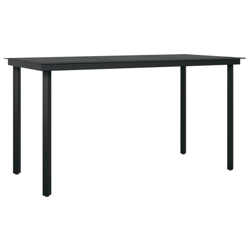 Bowery Hill Contemporary Garden Dining Set in Dark Gray/Black