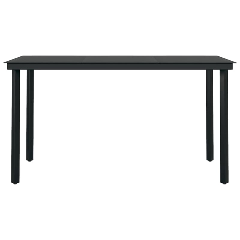 Bowery Hill Contemporary Garden Dining Set in Dark Gray/Black