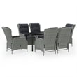 Bowery Hill Contemporary Garden Dining Set in Light Gray/Black
