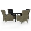 Bowery Hill Powder-Coated Steel & Glass Garden Dining Set in Brown