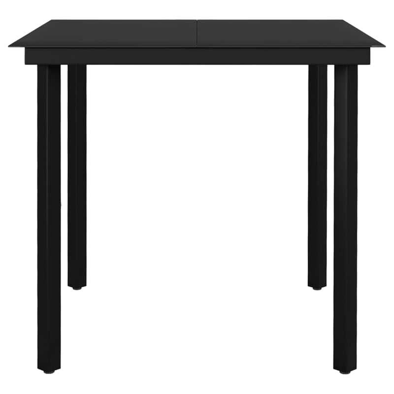 Bowery Hill Powder-Coated Steel & Glass Garden Dining Set in Brown