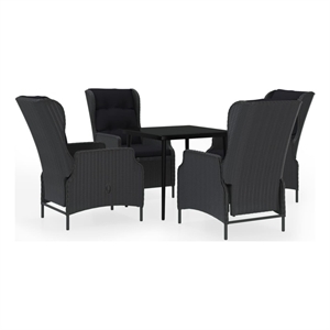 Bowery Hill Contemporary 5-piece Garden Dining Set in Dark Gray