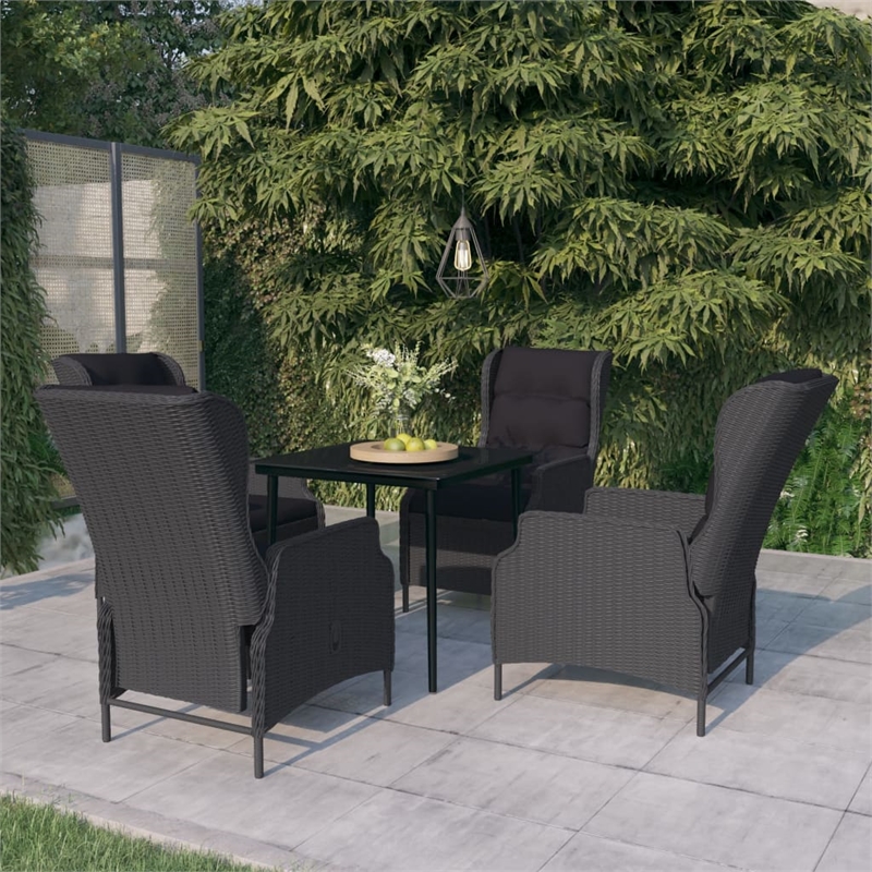 Bowery Hill Contemporary 5-piece Garden Dining Set in Dark Gray