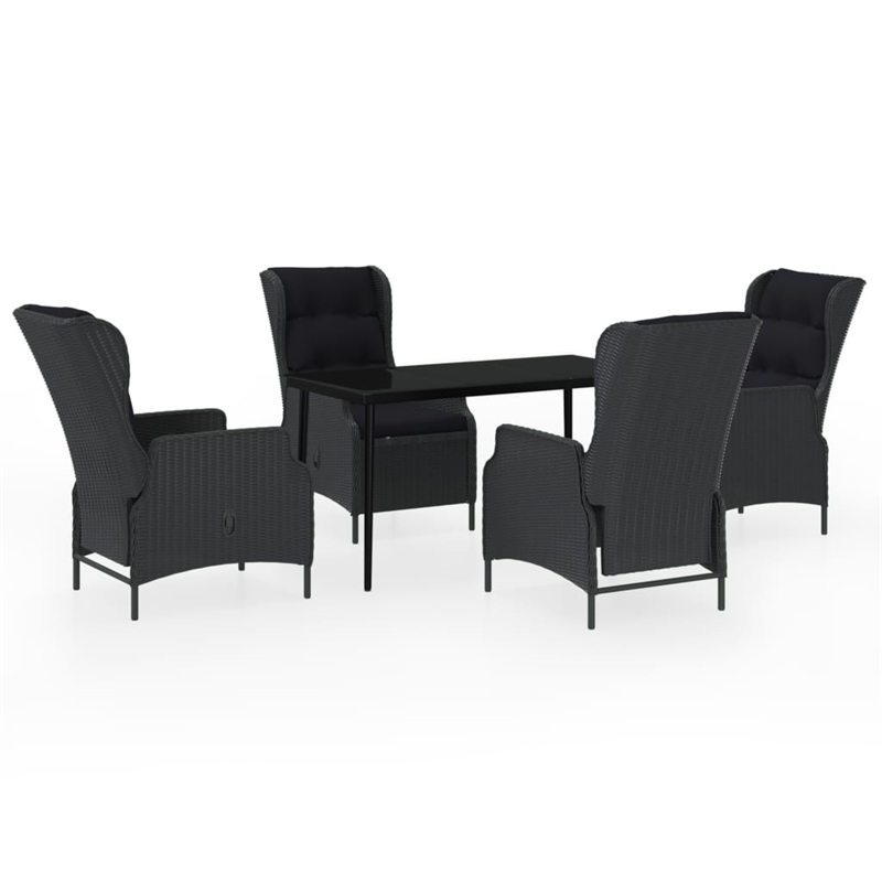 Bowery Hill Contemporary 5 Piece Garden Dining Set in Dark Gray