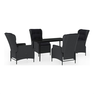 Bowery Hill Contemporary 5 Piece Garden Dining Set in Dark Gray