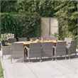 Bowery Hill Contemporary Weather-Resistant 13-Piece Garden Dining Set in Gray