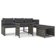 Bowery Hill Patio in Gray PE Rattan Large Patio Dining Set - Set of 4