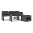 Bowery Hill Patio in Gray PE Rattan Large Patio Dining Set - Set of 4