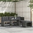 Bowery Hill Patio in Gray PE Rattan Large Patio Dining Set - Set of 4