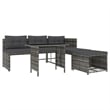 Bowery Hill Patio in Gray PE Rattan Large Patio Dining Set - Set of 4
