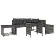 Bowery Hill Patio in Gray PE Rattan Large Patio Dining Set - Set of 4