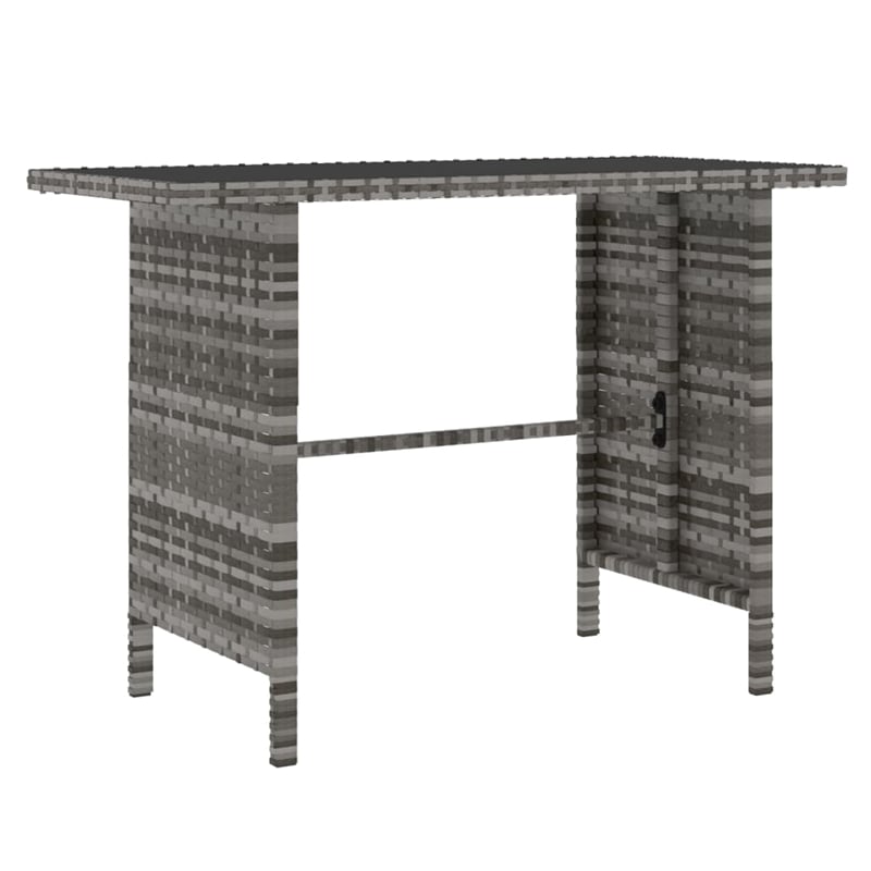 Bowery Hill Patio in Gray PE Rattan Large Patio Dining Set - Set of 4